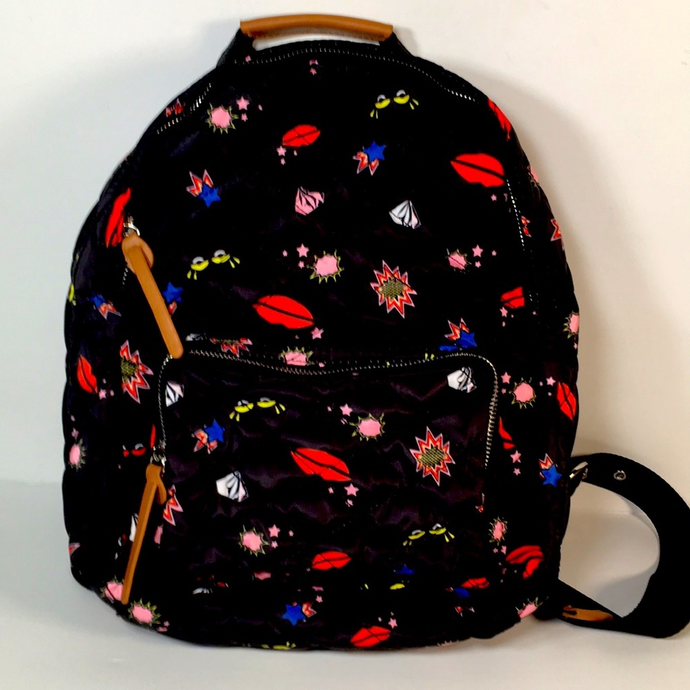 Super Fun Backpack / Purse | NWOT | Women’s / Girl’s | Black w/ lips & d…